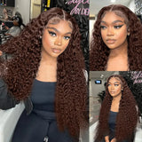 Chocolate Brown Hd Lace Frontal Human Hair Wigs