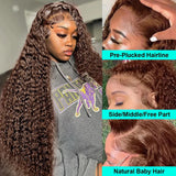 Chocolate Brown Hd Lace Frontal Human Hair Wigs