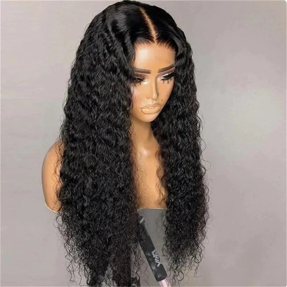Soft Natural Black Kinky Curly Lace Front Wig