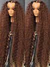Chocolate Brown Hd Lace Frontal Curly Wigs
