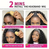 Headband Wig Water Wave Human Hair Wigs