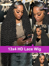Deep Wave Hd Lace Front Human Hair Curly Wigs