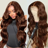 Chocolate Brown HD Lace Front Human Hair Wigs