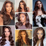 Chocolate Brown HD Lace Front Human Hair Wigs
