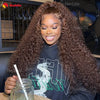 Chocolate Brown Curly Lace Front Wig