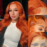 Ginger Orange Lace Front Human Hair Wigs