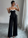 Off-the-shoulder Vest Wide-leg Trousers Set