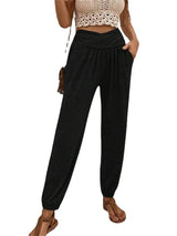 Casual Loose Pocket Ankle-tied Trousers