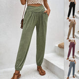 Casual Loose Pocket Ankle-tied Trousers
